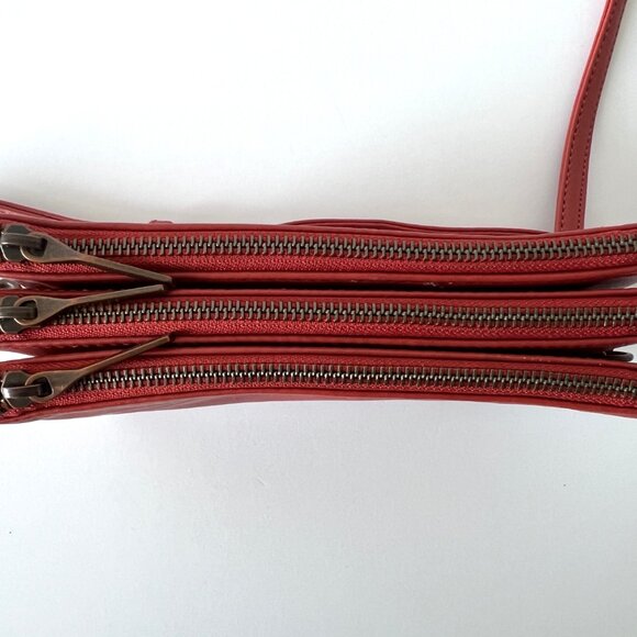 Matt & Nat Triple Crossbody Bag, Rust Orange, Detachable Strap, VGC! - Picture 6 of 16